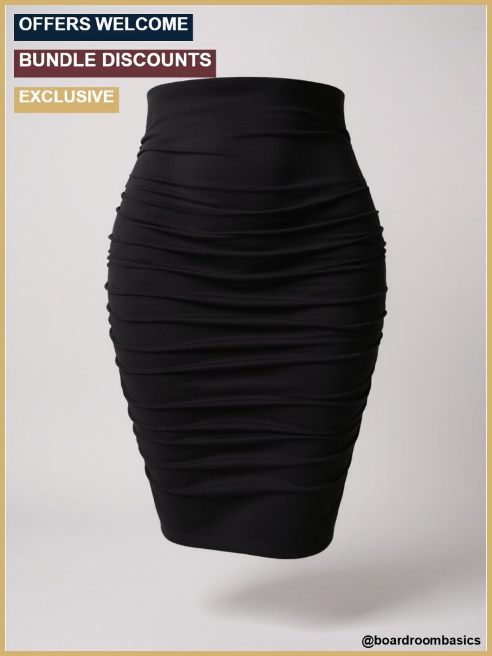 Sexy Ruched Bodycon Pencil Skirt High Waist Knee Length Club